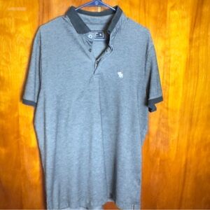 Abercrombie Fitch Polo Shirt Mens XL Gray Casual Short Sleeve
